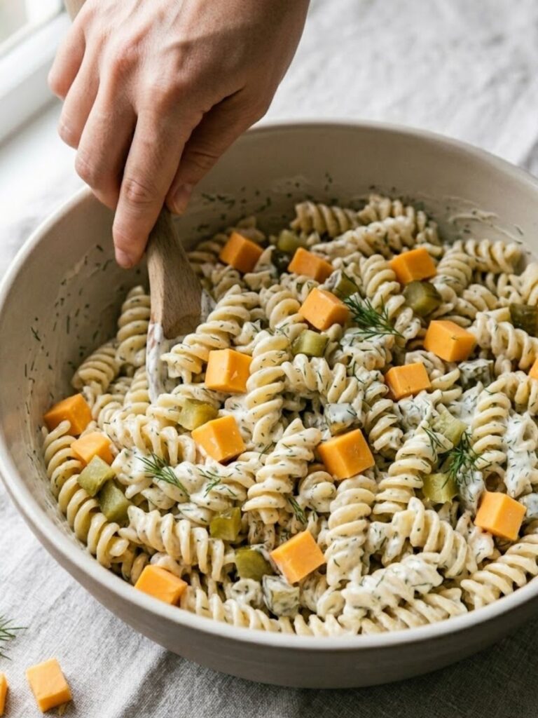 Dill Pickle Pasta Salad