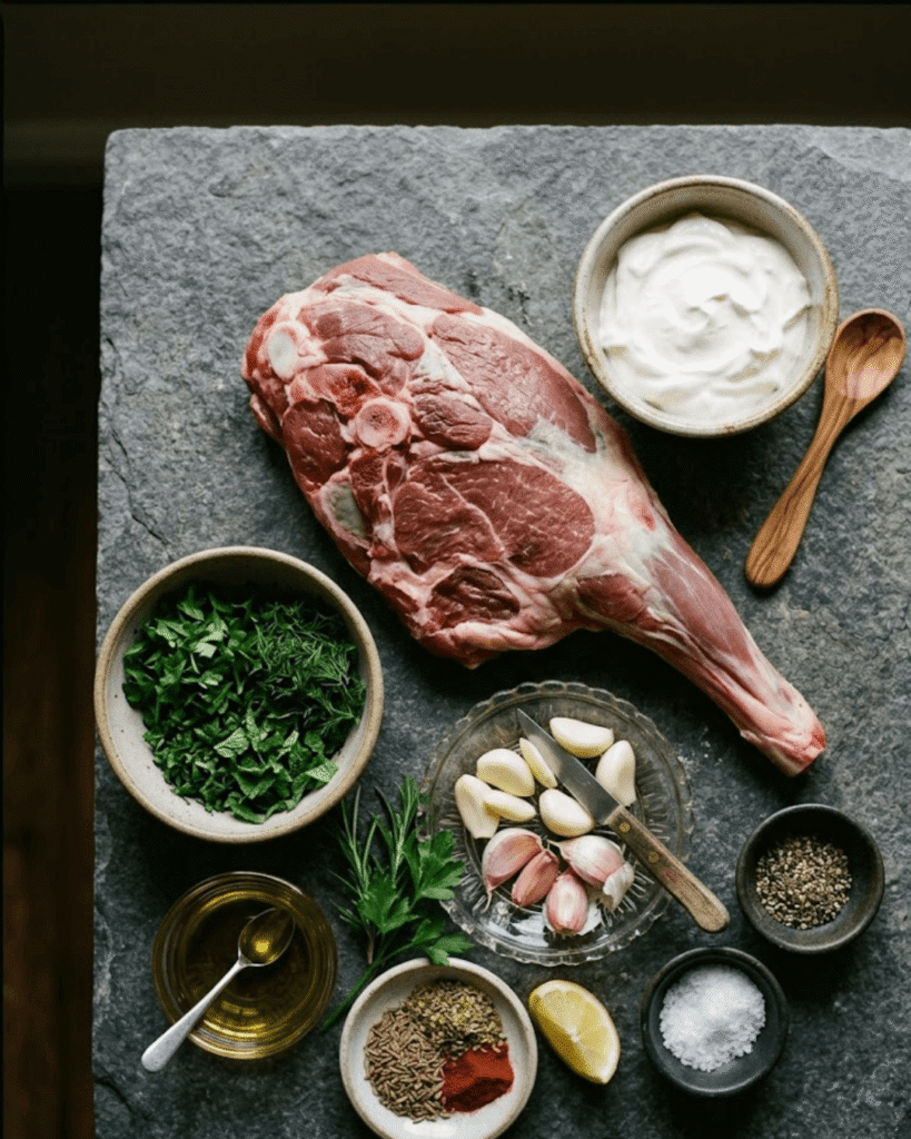Garlic Yogurt Marinated Lamb Shoulder