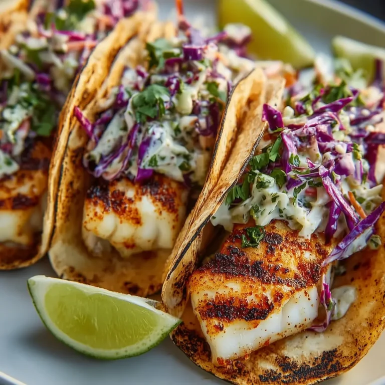Grilled Fish Tacos with Chipotle Slaw