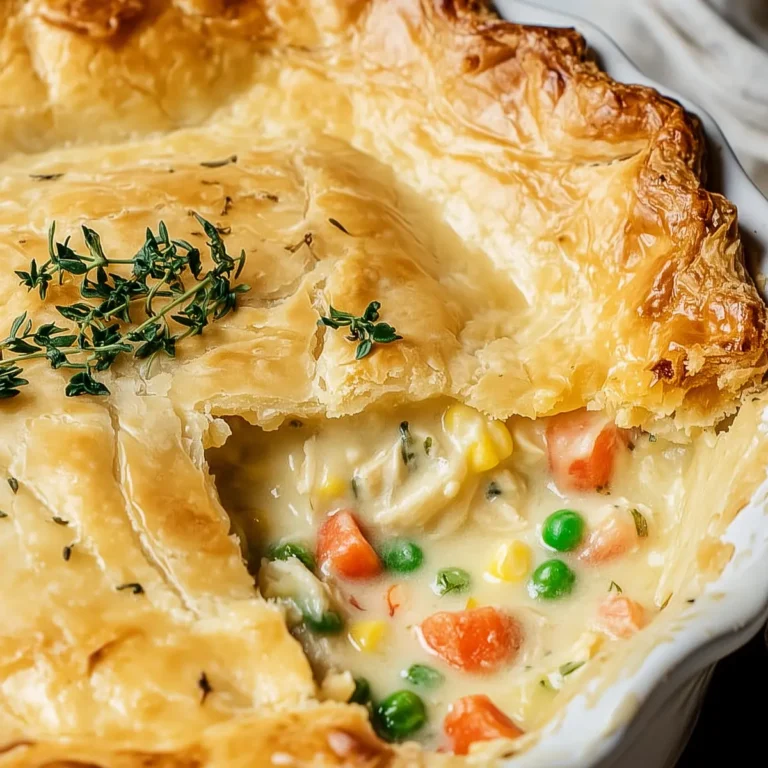 Homemade Chicken Pot Pie with Flaky Crust and Creamy Filling