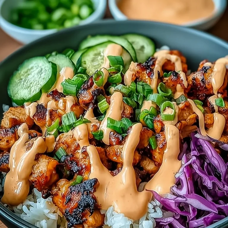 Irresistibly Juicy Korean BBQ Chicken Bowls with Gochujang Cream Sauce