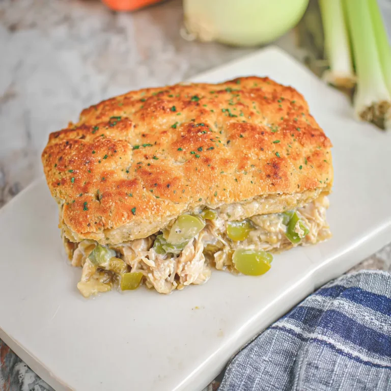 KETO CHICKEN POT PIE WITH CHEDDAR GARLIC CRUST