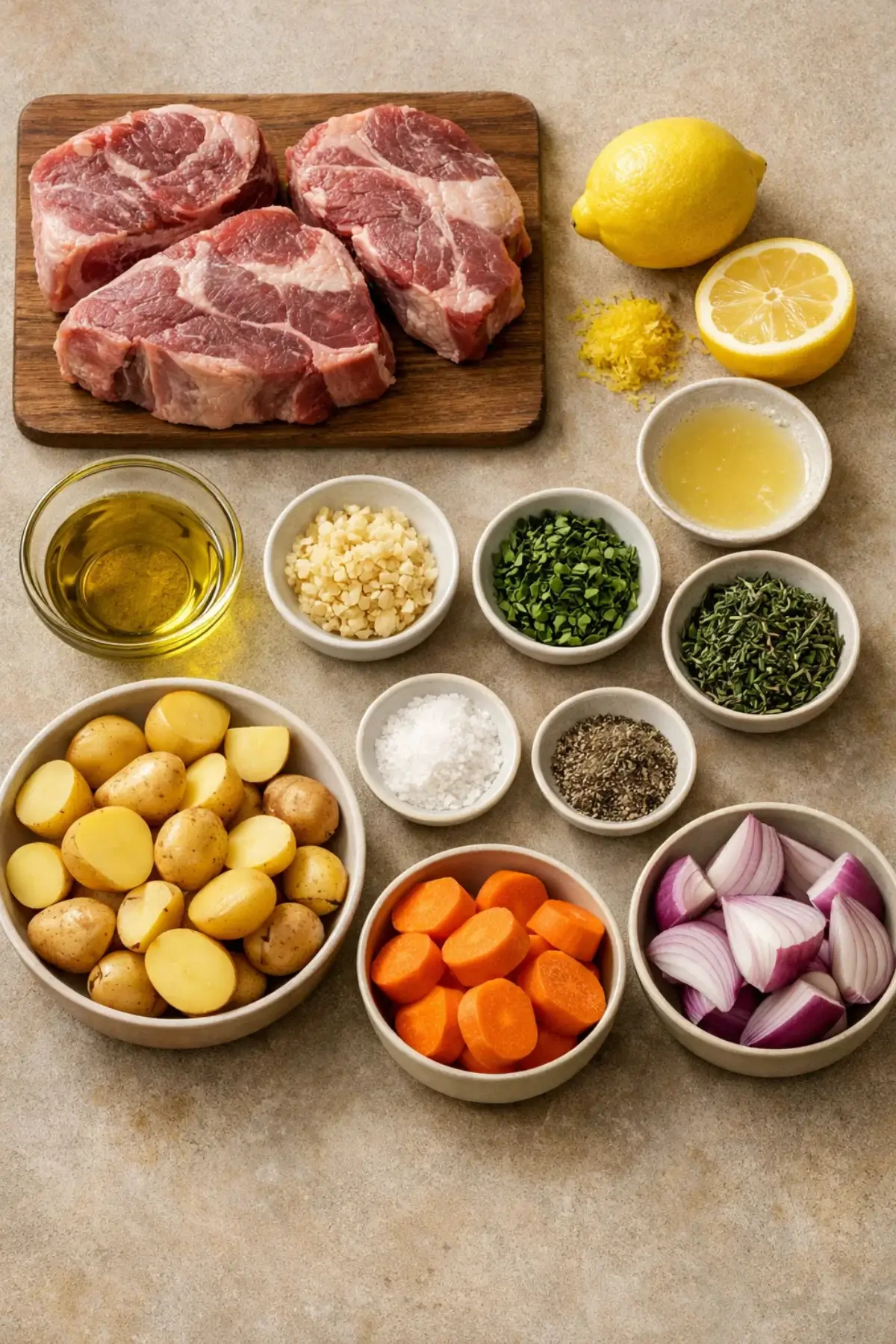 Lemon Herb Lamb Sheet Pan Dinner