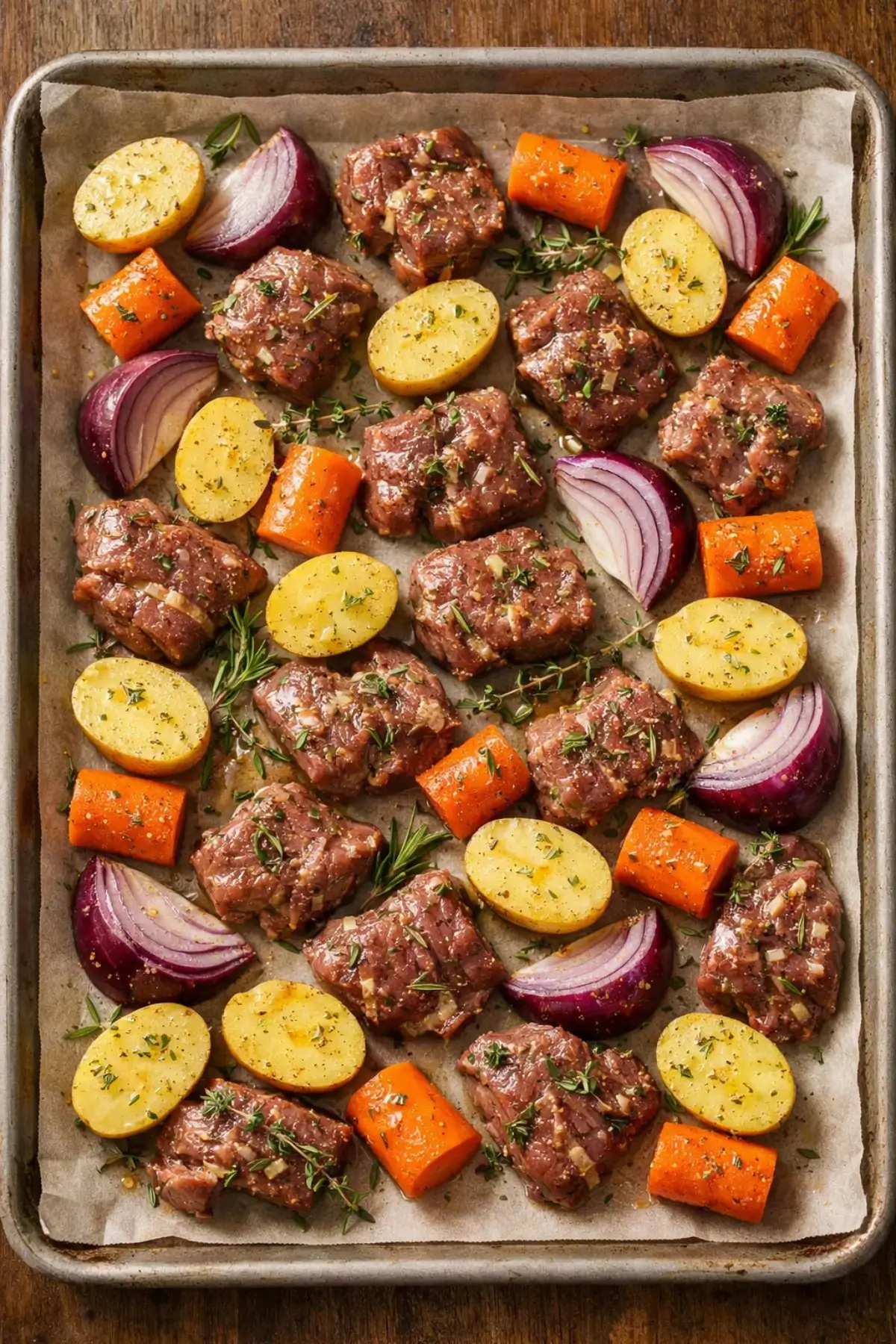 Lemon Herb Lamb Sheet Pan Dinner