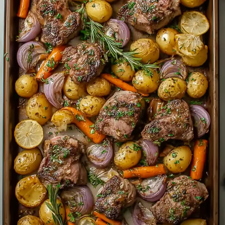 Lemon Herb Lamb Sheet Pan Dinner