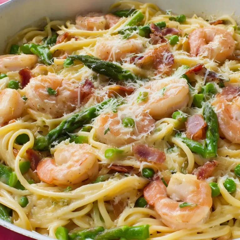 Shrimp Asparagus Carbonara