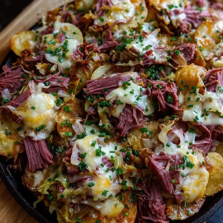 St. Patricks Day Irish Nachos With Corned Beef and Cabbage