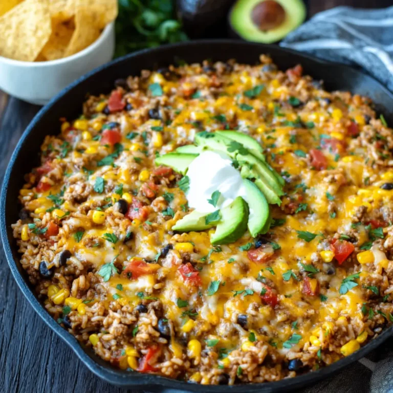 Cheesy Taco Rice Skillet