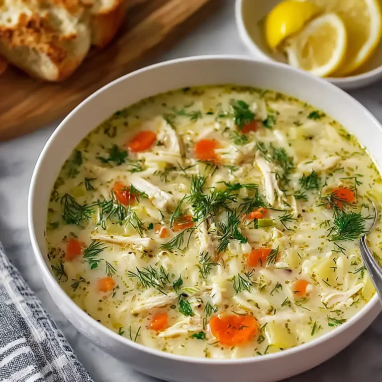 Creamy Greek Lemon Chicken Soup