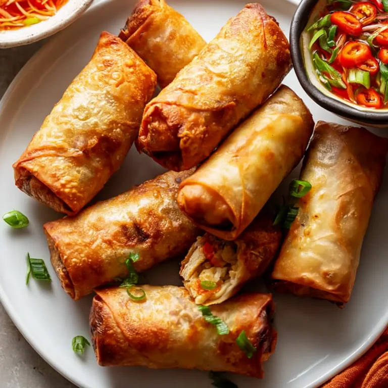 Crispy Air Fryer Chinese Chicken Spring Rolls