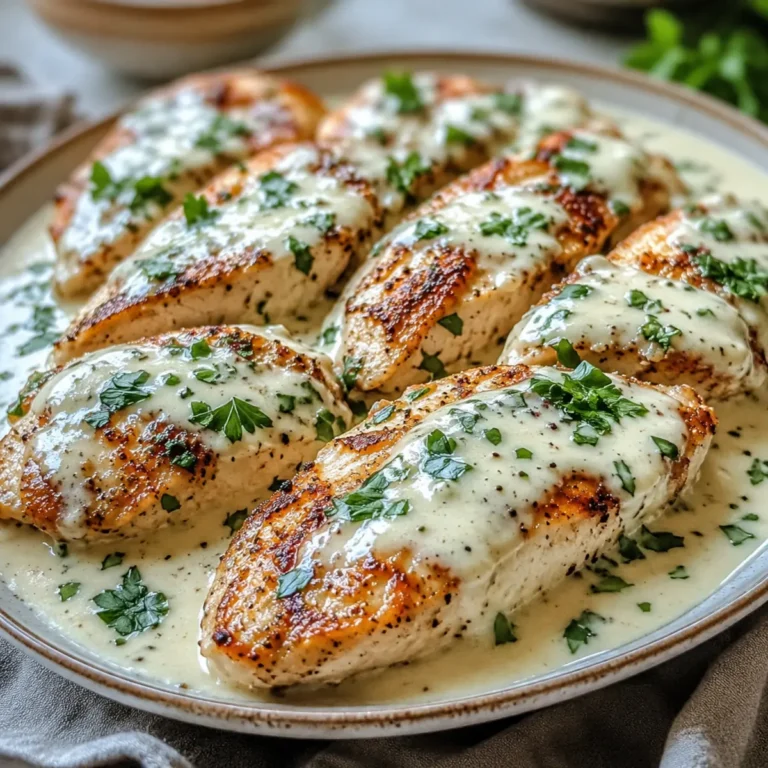 Baked Caesar Chicken with Creamy Parmesan Sauce