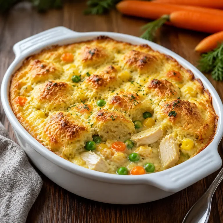 CHICKEN POT PIE BUBBLE UP CASSEROLE