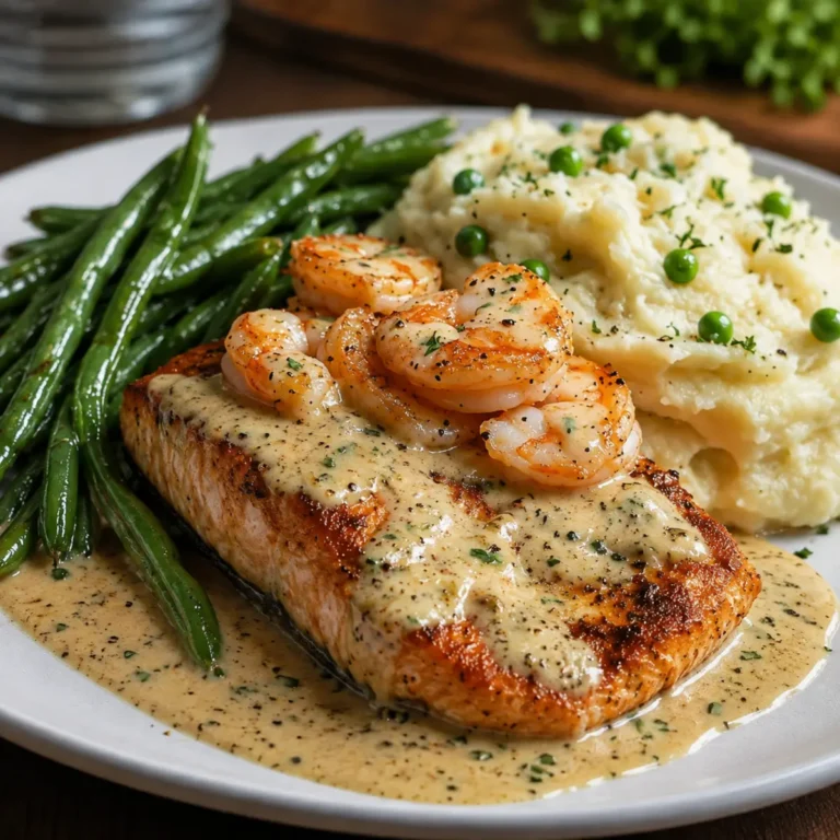 Cajun Shrimp and Salmon with Garlic Cream Sauce