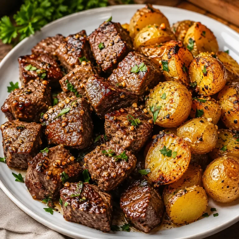 Garlic Steak Bites and Potatoes